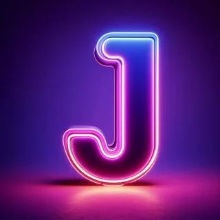 Purple neon — letter J