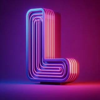 Purple neon — letter L