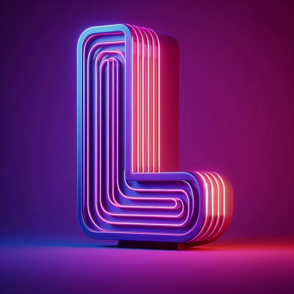 Purple neon — letter L