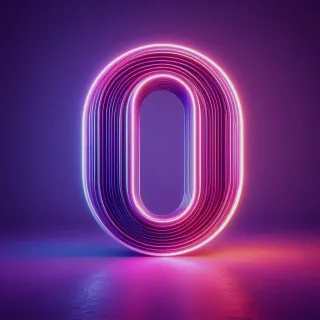 Purple neon — letter O