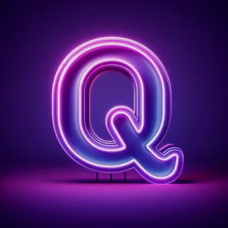 Purple neon — letter Q