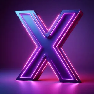 Purple neon — letter X