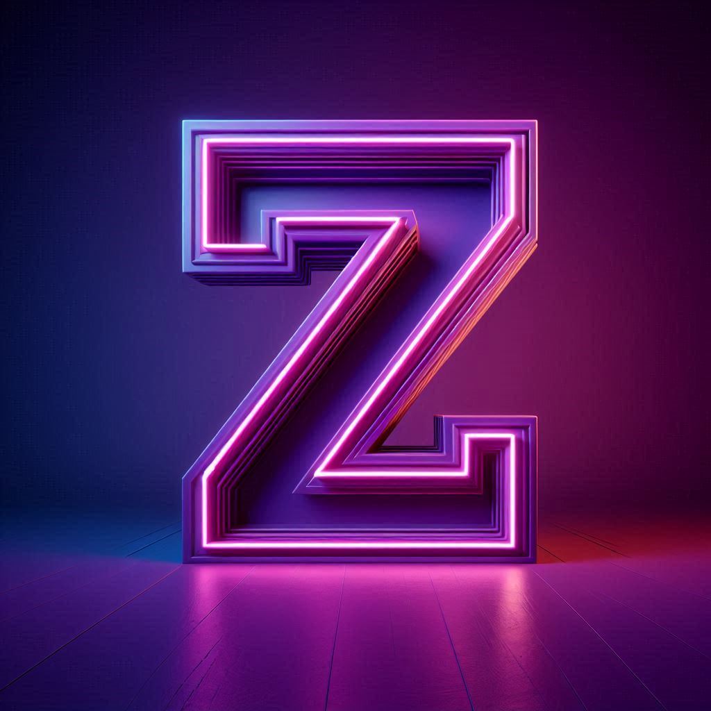 Purple neon — letter Z