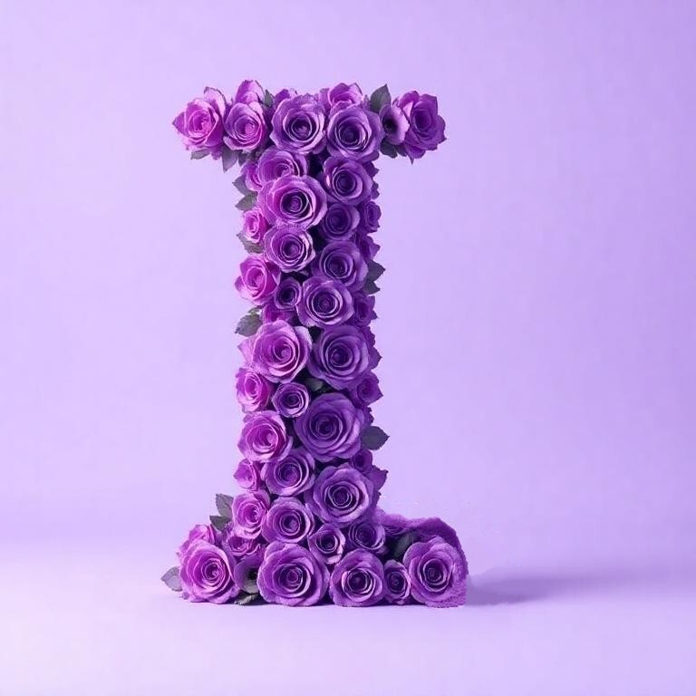 Purple rose 2 — letter I