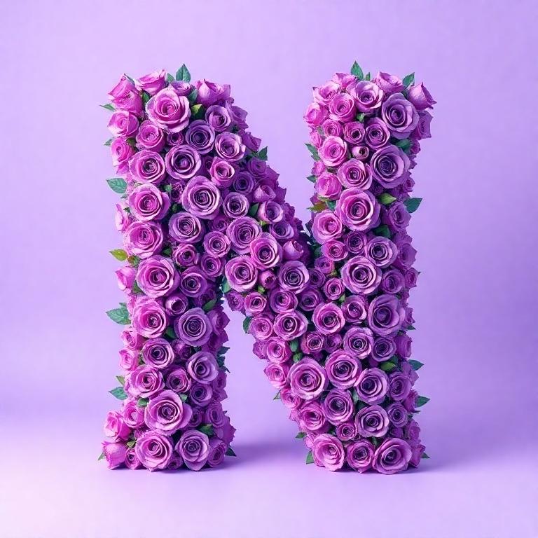 Purple rose 2 — letter N