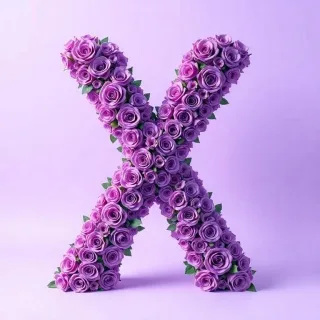 Purple rose 2 — letter X