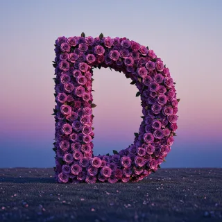 Purple rose — letter D