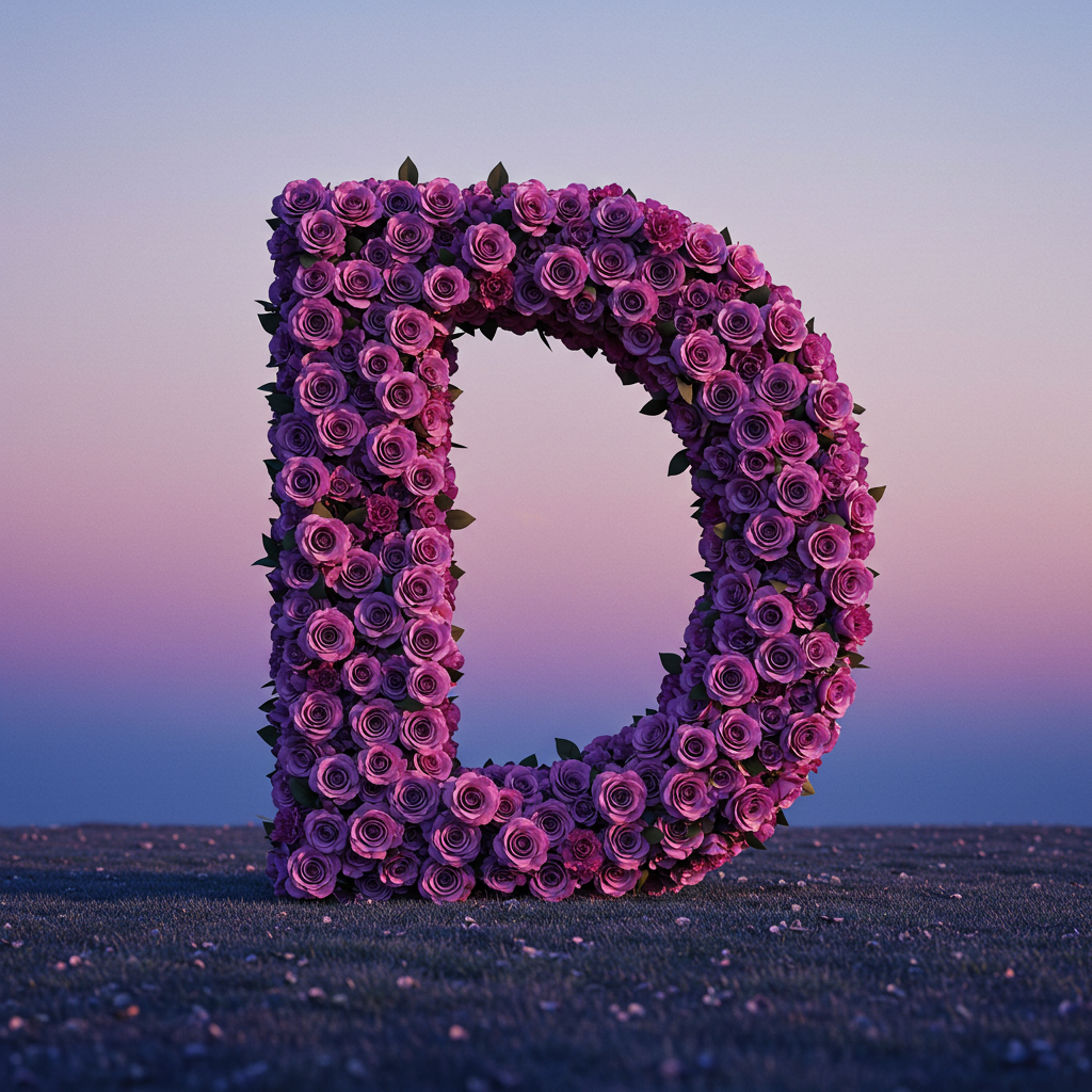 Purple rose — letter D