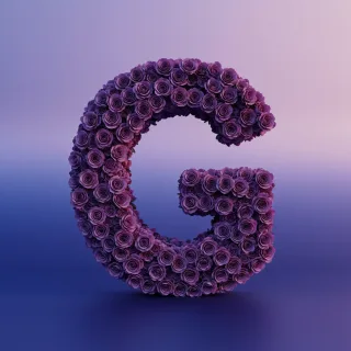 Purple rose — letter G