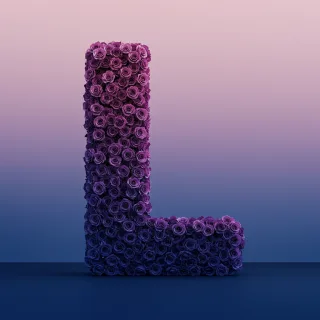 Purple rose — letter L
