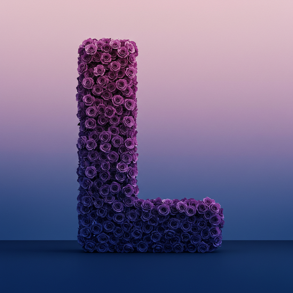 Purple rose — letter L