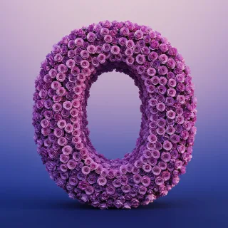 Purple rose — letter O
