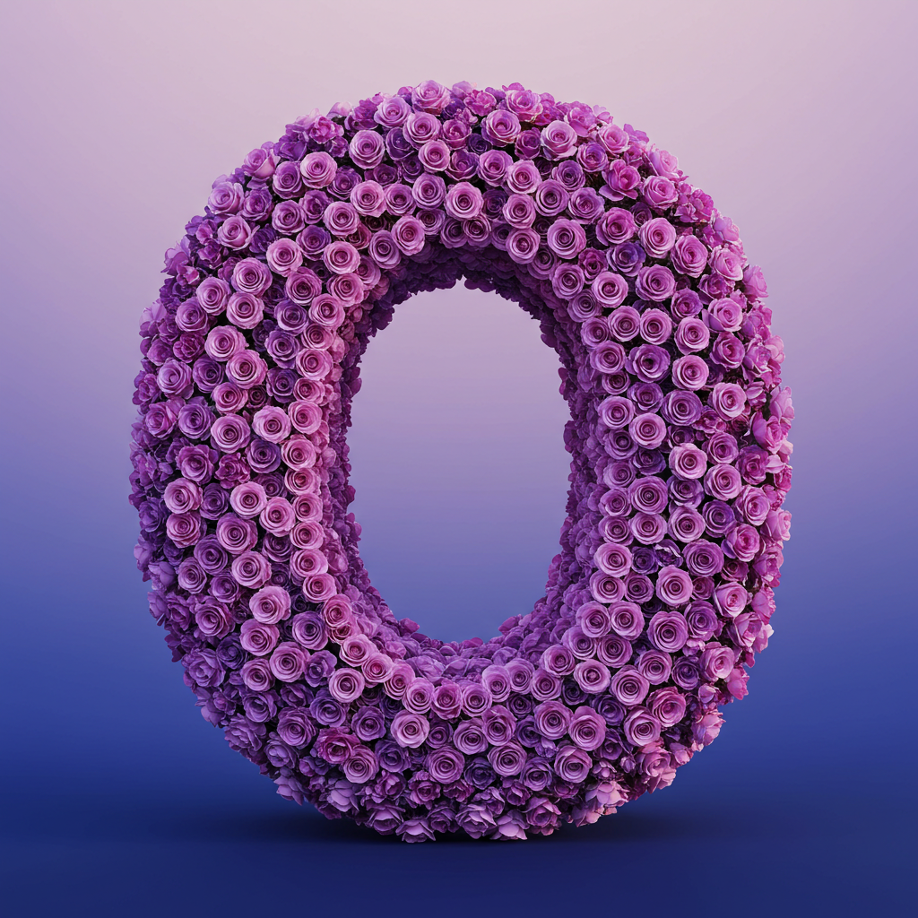 Purple rose — letter O