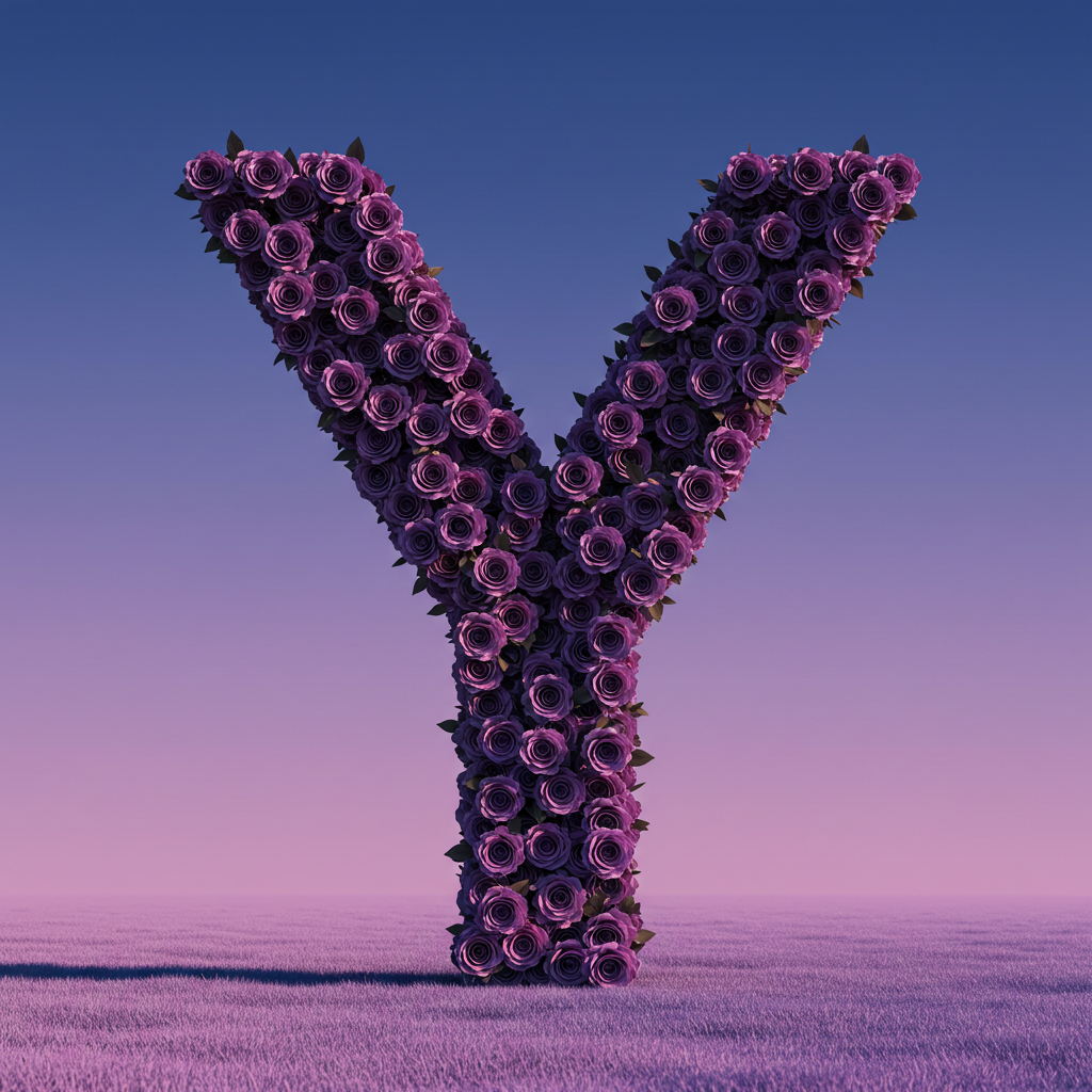 Purple rose — letter Y