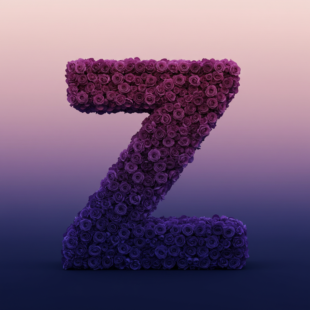 Purple rose — letter Z