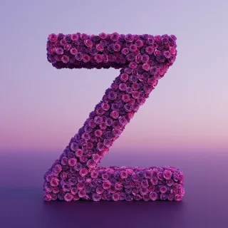Purple rose — letter Z (variant 2)