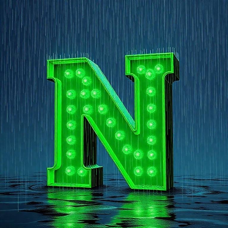 Rain — letter N