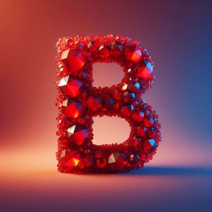 Red crystal — letter B