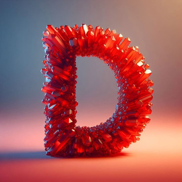 Red crystal — letter D
