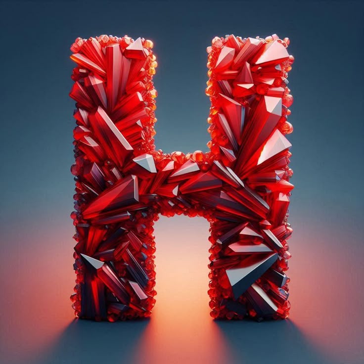 Red crystal — letter H