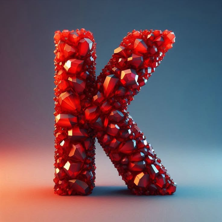 Red crystal — letter K