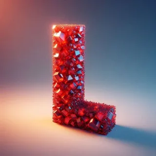 Red crystal — letter L