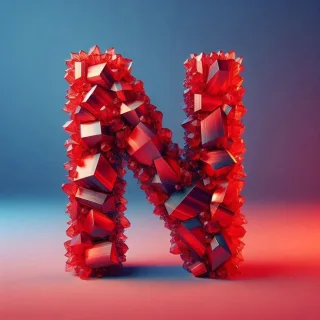 Red crystal — letter N