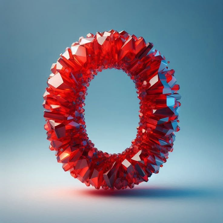 Red crystal — letter O