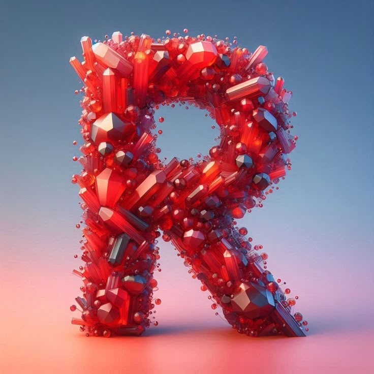 Red crystal — letter R