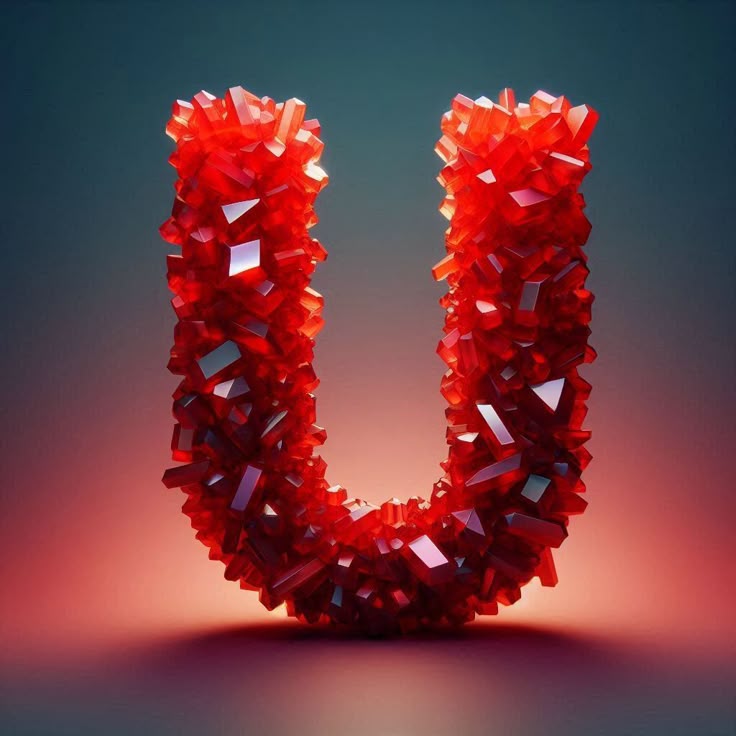 Red crystal — letter U