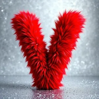 Red fur 2 — letter V