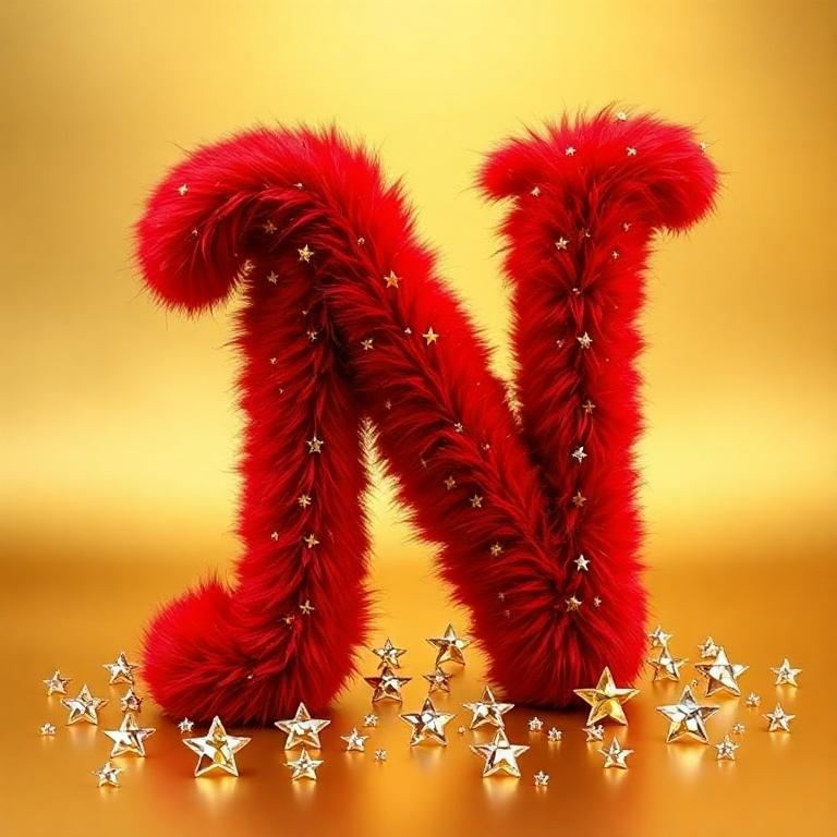Red fur — letter N
