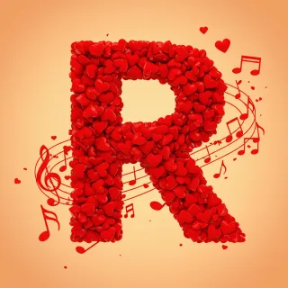 Red hearts — letter R