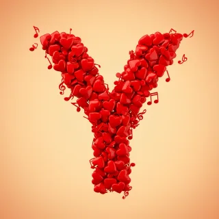 Red hearts — letter Y