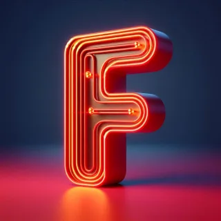Red neon — letter F