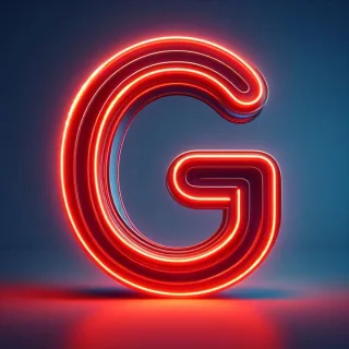 Red neon — letter G