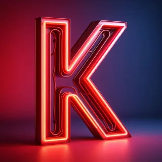 Red neon — letter K