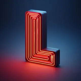 Red neon — letter L (variant 2)