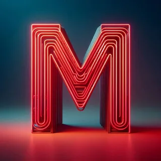 Red neon — letter M