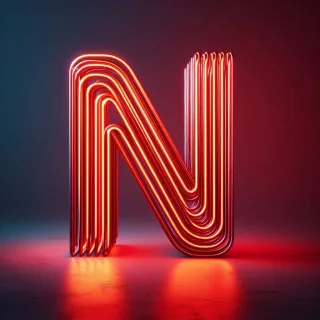 Red neon — letter N