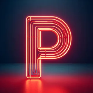 Red neon — letter P
