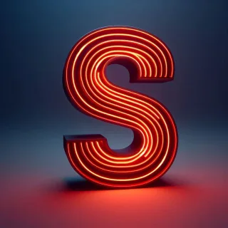Red neon — letter S