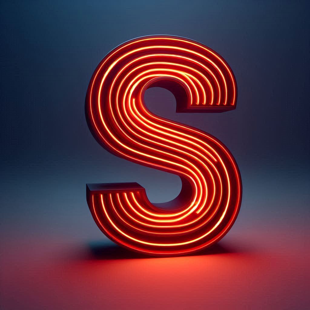 Red neon — letter S