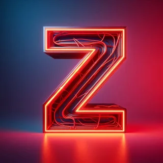 Red neon — letter Z