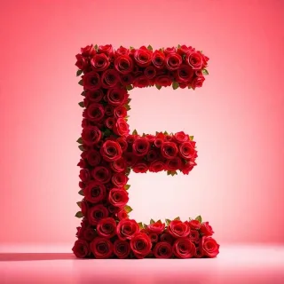 Red rose — letter E