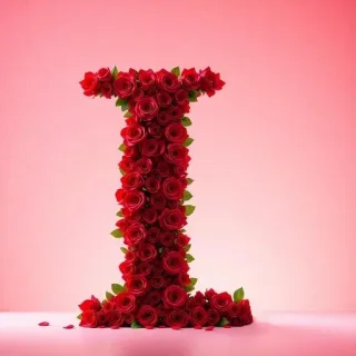Red rose — letter I