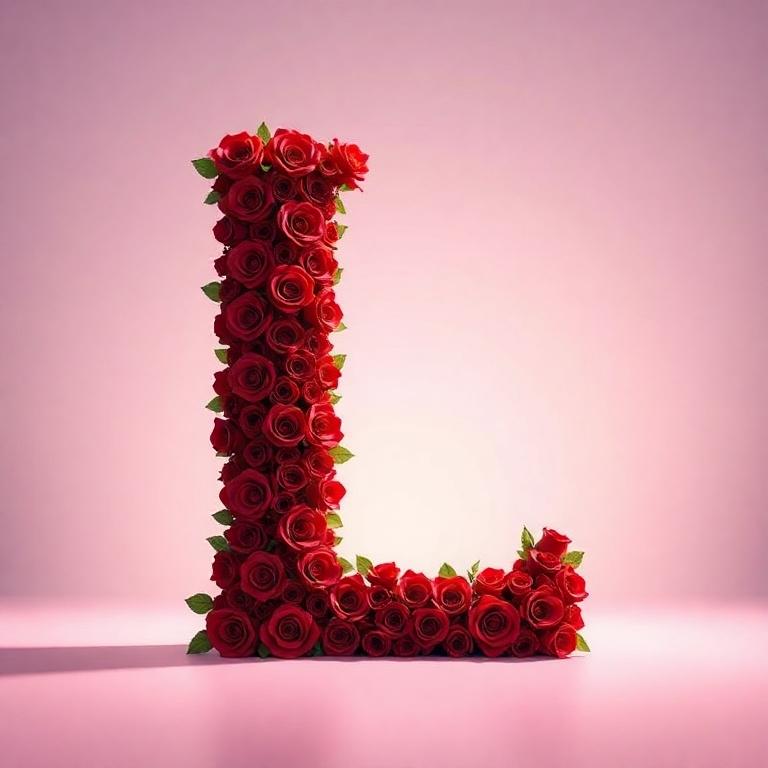 Red rose — letter L