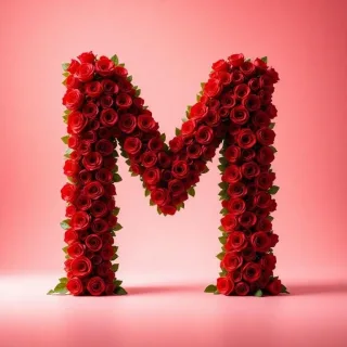 Red rose — letter M