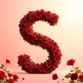 Red rose — letter S