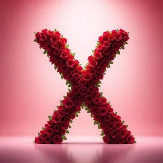 Red rose — letter X